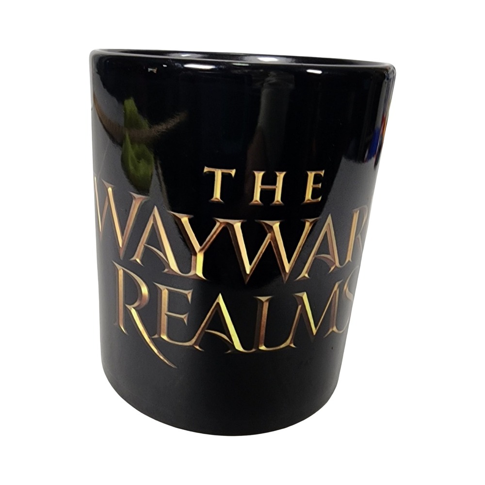 The Wayward Realms Video Game Promotional Coffee Mug Black Gold Logo RPG Ceramic